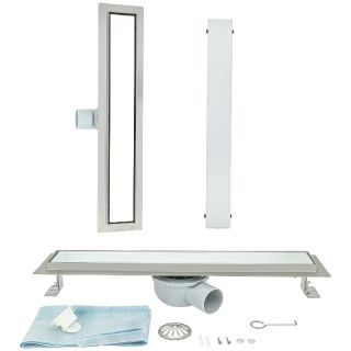 Душевой трап ALMAes Laguna LG60WH 60см белое стекло